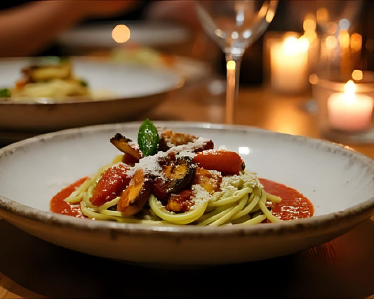 Gemüse‑Pesto‑Pasta mit Schärfe-Kick