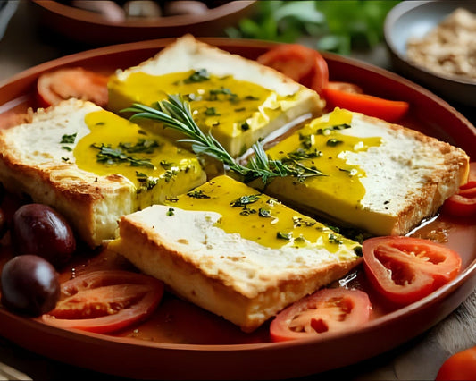 Schafskäse aus dem Ofen mit Kräuteröl