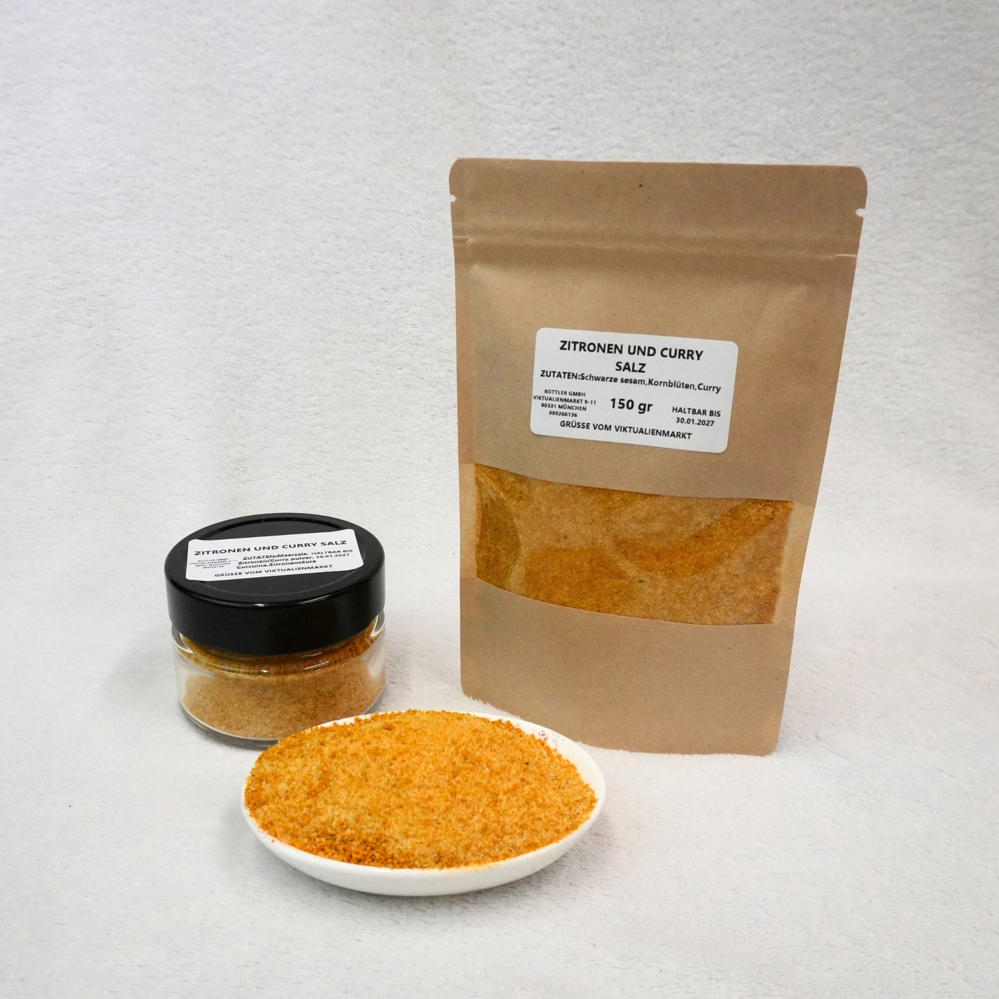 Zitronen und Curry Salz
